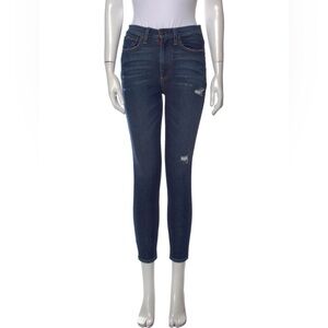 AO.LA‎ Alice Olivia Size 26 Blue Distressed High Rise Skinny Leg Ankle Jeans